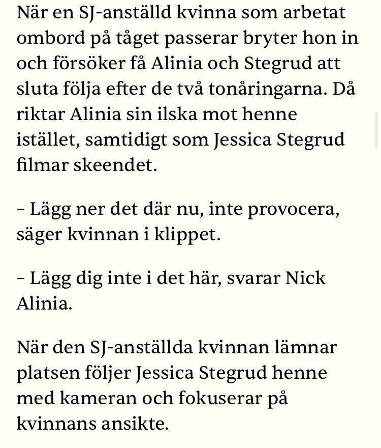 Mitt favoritparti är när toppolitikern Stegrud trakasserar en SJ-tågvärd för att hjälpa Alinia att skapa content till sin sajt. Det är toppen! 🥳

expo.se/granskning/har…