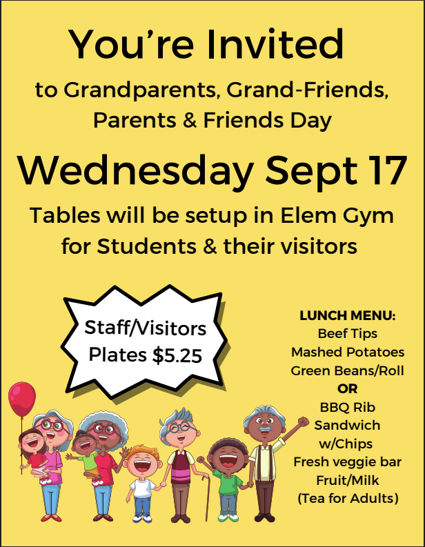 Just a reminder about Grandparent's Day here at the school!
