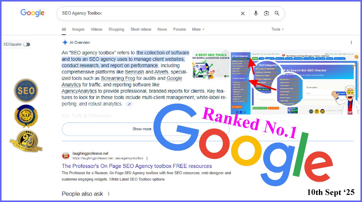 #TheProfessor On Page SEO Toolbox #SEOServicesCompany laughingprofessor.net/seo-agency-too…