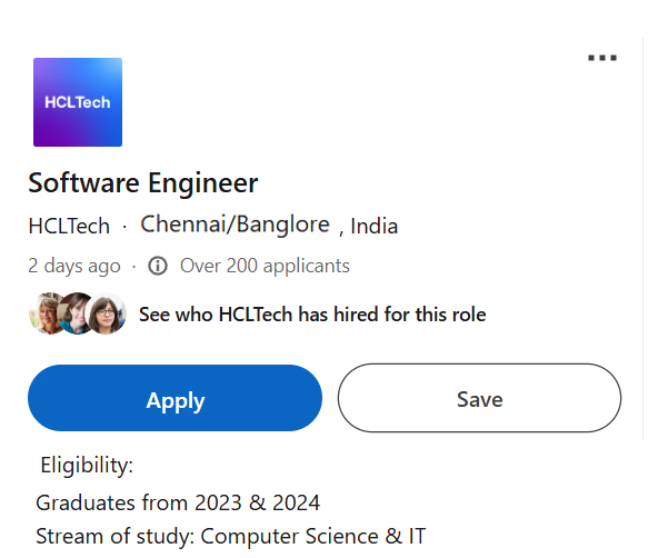 fjafreshers's tweet image. HCL Recruitment Drive in Sep 2025

Role: Software Engineer (Python)
Qualification: Computer Science &amp;amp; IT
Location: Bangalore / Chennai
Batch: 2023 &amp;amp; 2024
Eligibility: Minimum 60% throughout academics

🔗 Apply Here: tinyurl.com/hcl-freshers-r…

#Job #Fresher #IT #2025Jobs #ITJobs