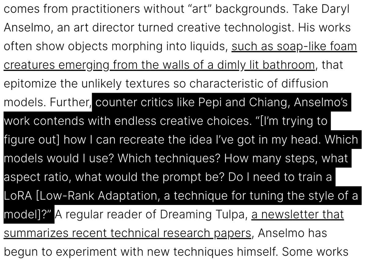 A great piece by <a href="/gucaslelfond/">lucas gelfond</a> — I agree that AI can create art, but the issue is that the word “art” itself has been devalued in the name of needless “democratization.” What Jon Rafman does is indeed art; it both pushes the limits of the tools he uses and says something
