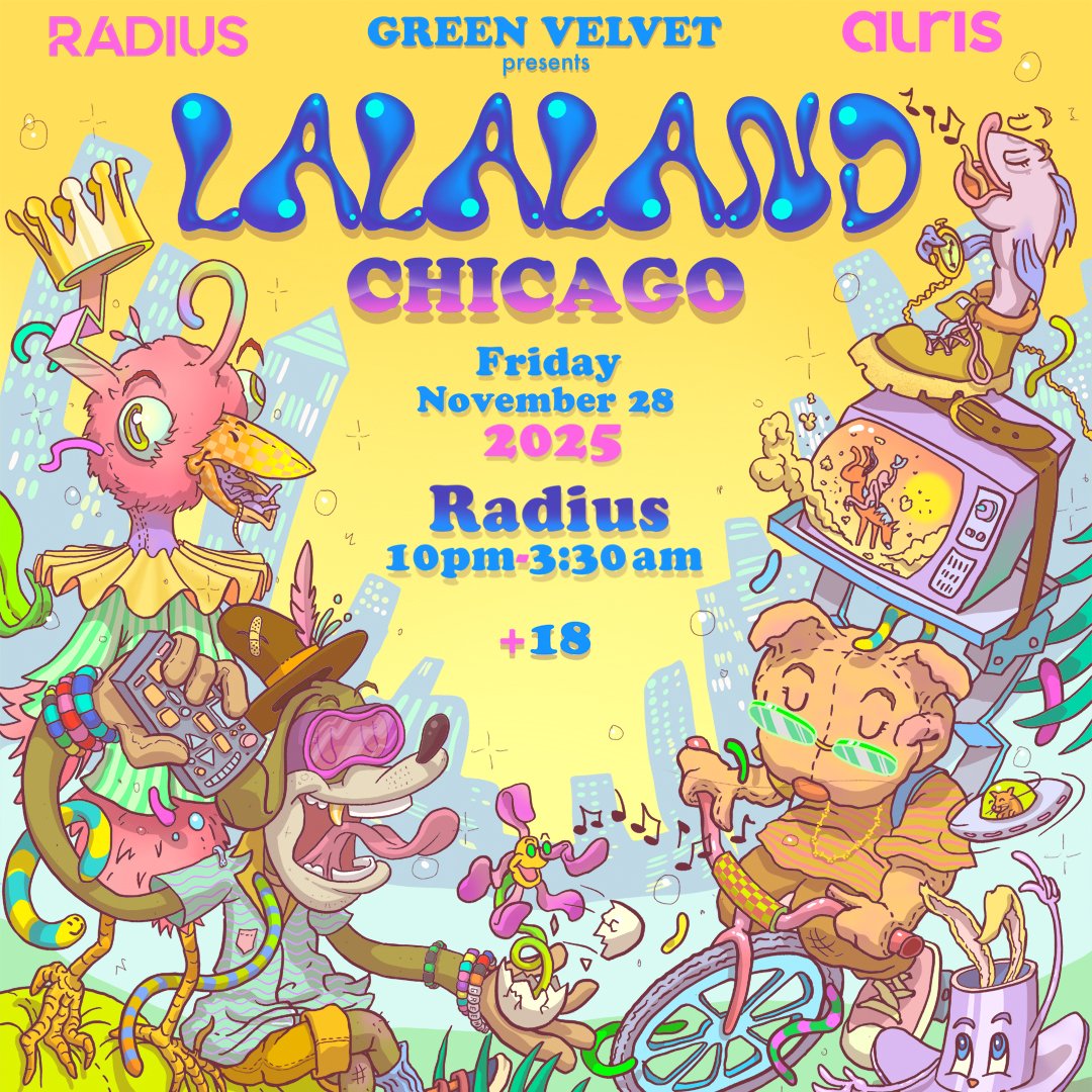 RADIUS (@radiuschicago) on Twitter photo » JUST ANNOUNCED »
11.28 » <a href="/GreenVelvet_/">Green Velvet</a> Presents La La Land
Presale sign-up » hive.co/l/lalaland
On sale Friday @ 10am. » JUST ANNOUNCED »
11.28 » <a href="/GreenVelvet_/">Green Velvet</a> Presents La La Land
Presale sign-up » hive.co/l/lalaland
On sale Friday @ 10am.