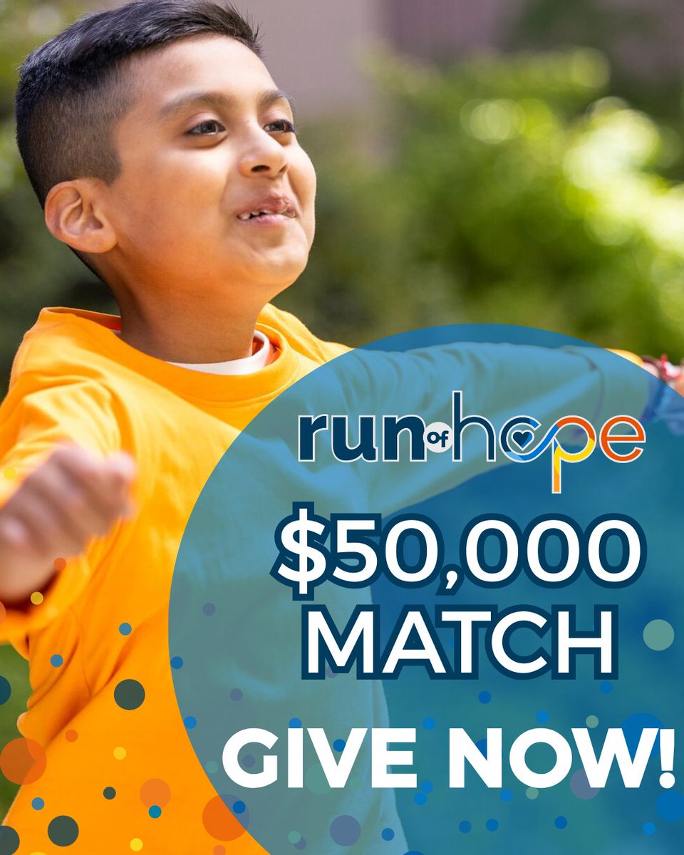We're excited to announce a generous match of $50,000! Every dollar you donate up to that amount will be doubled, making your impact go even further (limit $5,000 per household). Help us reach our goal and bring hope to kids with cancer. Donate today! runofhopeseattle.org