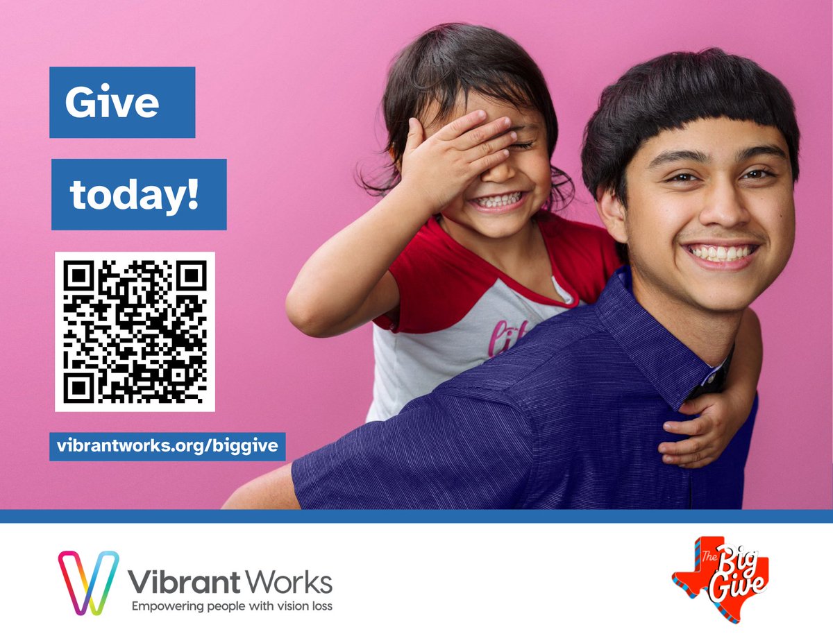 Early Giving is live! ❤️ Vibrant Works is part of The Big Give 2025, raising $15K to send kids with vision loss to Camp Aranzazu. This inclusive camp helps kids build confidence, make friends, and try new adventures. Give today: 
 thebiggivesa.org/organizations/…