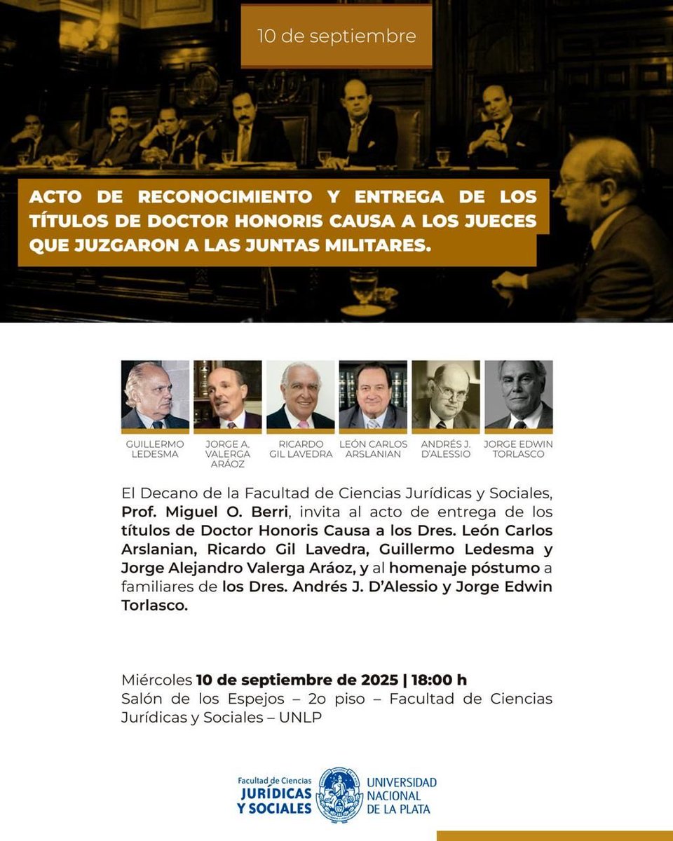 Hoy en la Facultad de Ciencias Jurídicas y sociales de la UNLP