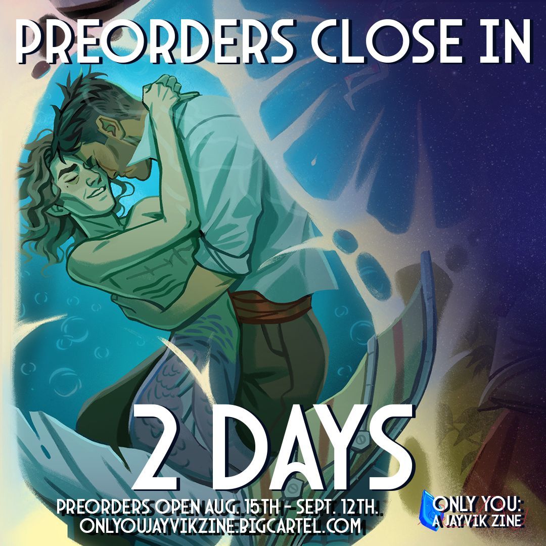 ⚙️PREORDERS CLOSE IN 2 DAYS⚙️

The clock is ticking - there are only two days left to preorder Only You: A Jayvik Zine.

Art featured: a closeup of the cover by the talented <a href="/hansoeii/">han 🐇</a>

🛒 onlyyoujayvikzine.bigcartel.com
