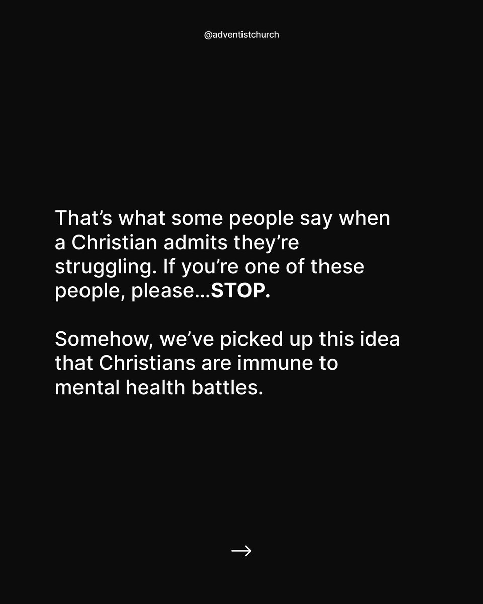 adventistchurch's tweet photo. Faith doesn’t make you immune to mental health struggles. But it does mean you’re never alone. God is with you, and He’s placed people around you who care. If you’re struggling right now, don’t carry it in silence. Our DMs are open; we'd love to pray for you. https://t.co/EoOPFWyGW7