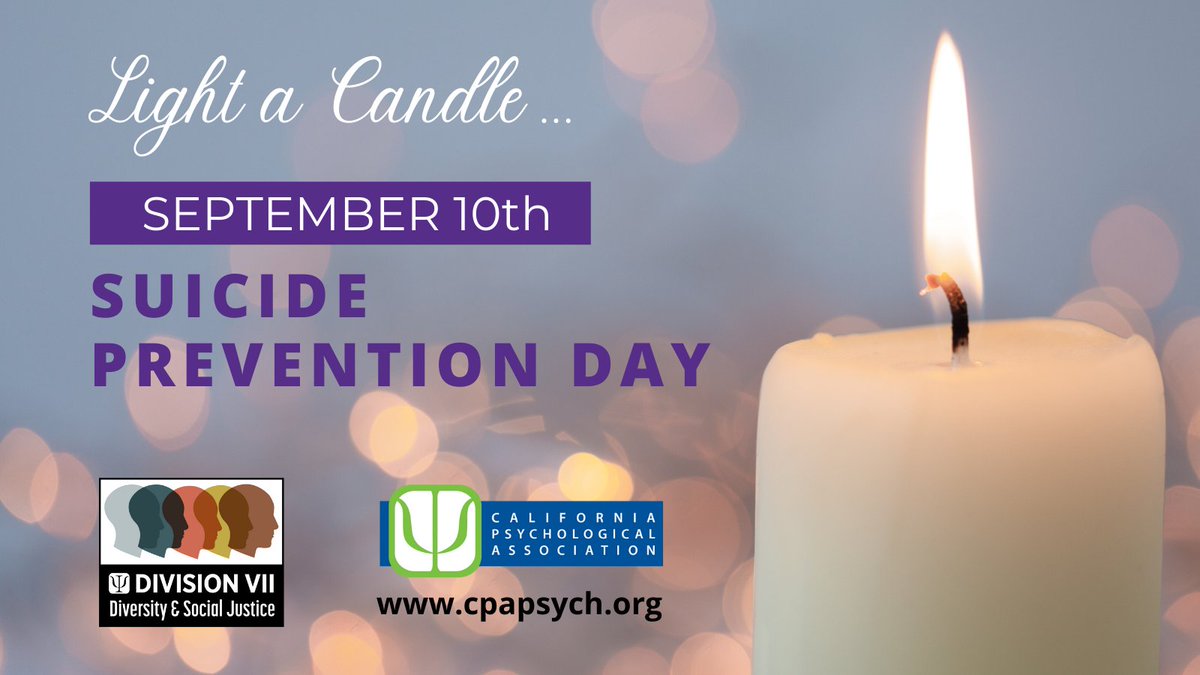 Today is #WorldSuicidePreventionDay. The <a href="/IASPinfo/">International Association for Suicide Prevention</a> encourages us to light a candle at 8pm "to remember a lost loved one and for the survivors of suicide." #BeTheLight 

CPA supports all our members who have lost loved ones, colleagues, or patients.