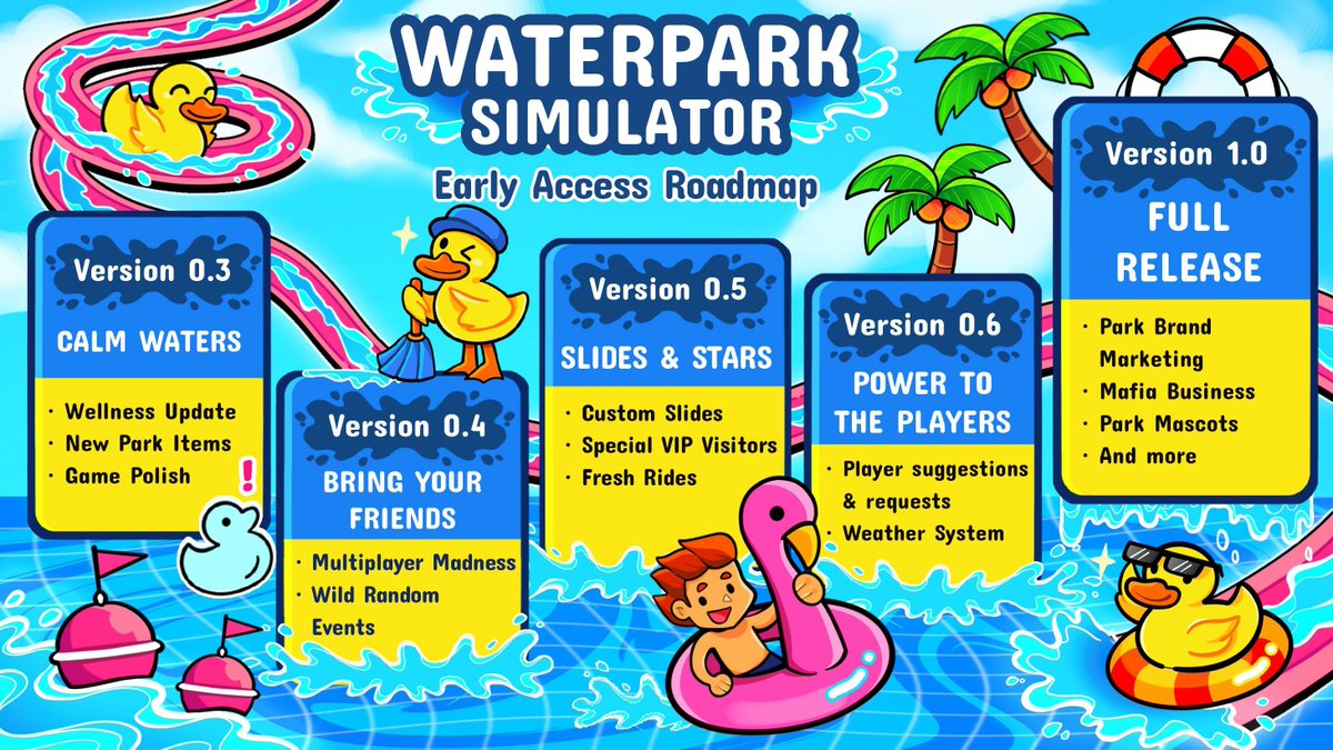 Waterpark Simulator 🏖️ 1.0 JULY 31ST tweet media