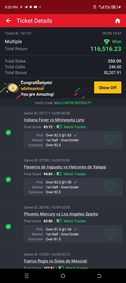 50 ODDS BOOM!!! ✅💥
122 ODDS BOOM!!! ✅💥
246 ODDS BOOM!!! ✅💥

Congratulations if you got on! 
God is the greatest 
Drop those winning tickets 💰