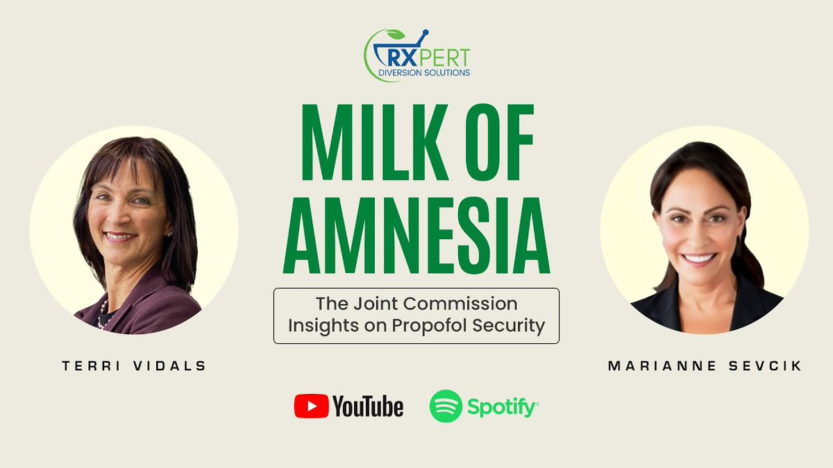 rxpertsolutions's tweet image. Propofol = “milk of amnesia” 

In our latest episode, ex-Joint Commission nurse Marianne Sevcik shares insider guidance on securing propofol safely.

▶️ Watch: zurl.co/KlJ8v 

Thanks to our sponsor, MIDAS Healthcare Solutions

#MedicationSafety #HealthcareCompliance