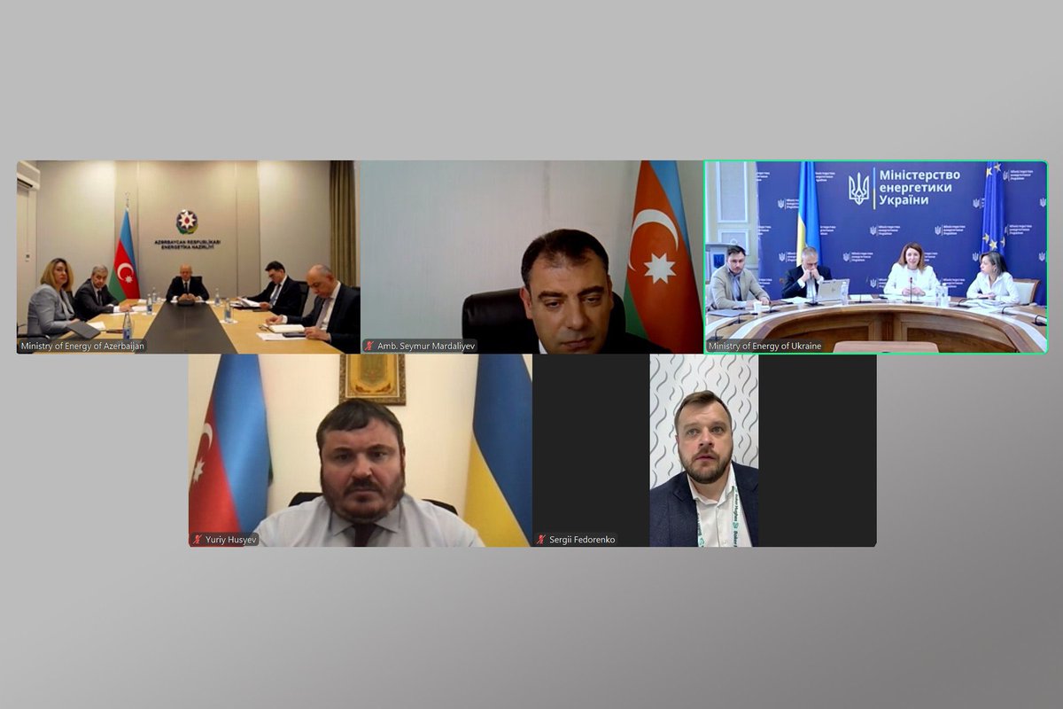 Seymur Mardaliyev (@smardaliyev) on Twitter photo Pleased to join Ministers of Energy <a href="/ParvizShahbazov/">Parviz Shahbazov</a> 🇦🇿 and <a href="/s_grynchuk/">Svitlana Grynchuk</a> 🇺🇦 at the online meeting to discuss follow up to the recent meeting of 🇦🇿🇺🇦 Governmental Comission on Economic Cooperation. Exchanged on good perspectives for bilateral cooperation in the energy field. 🇦🇿🤝🇺🇦 Pleased to join Ministers of Energy <a href="/ParvizShahbazov/">Parviz Shahbazov</a> 🇦🇿 and <a href="/s_grynchuk/">Svitlana Grynchuk</a> 🇺🇦 at the online meeting to discuss follow up to the recent meeting of 🇦🇿🇺🇦 Governmental Comission on Economic Cooperation. Exchanged on good perspectives for bilateral cooperation in the energy field. 🇦🇿🤝🇺🇦