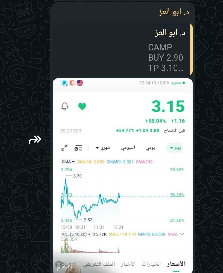 $CAMP
🔥🔥💣🚀💯
chat.whatsapp.com/HEcpLM3cyFC7Hp…
(انضم لجروب ابوو العزز....... هتكون ديما في عزز😉👌💯) 
$STEC $LGHL  $WOLF $JEM $OCTO $DSY   $KAPA $PLTR $AAPL $GOOG $NVDA $SKYQ $INDP $OPTX $BGI  $AIRE 
$HOUR $INHD $FORD $PL $LDI
#السوق_الامريكي #ناسداك #داوجونز