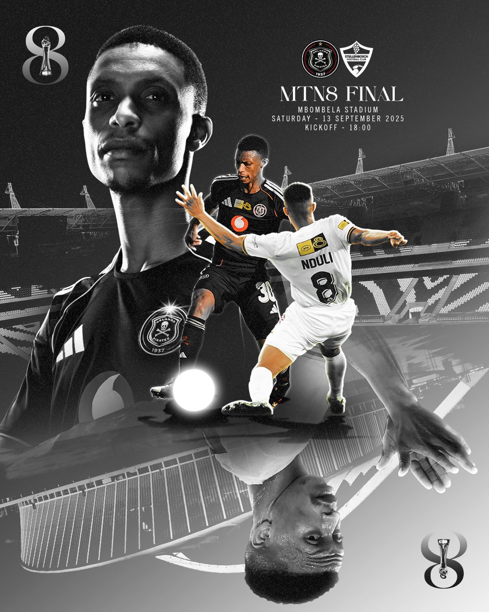 𝐍𝐄𝐗𝐓_𝐌𝐀𝐓𝐂𝐇

🏆 #MTN8 Final
🆚 <a href="/StellenboschFC/">Stellenbosch FC</a> 
🗓️ Saturday,13 September 2025
🏟️ Mbombela Stadium, MP
⏰ 18H00
📺 <a href="/SuperSportTV/">SuperSport 🏆</a> 
📺 <a href="/Official_SABC1/">SABC 1</a> 

⚫⚪🔴⭐
#OrlandoPirates
#OnceAlways
