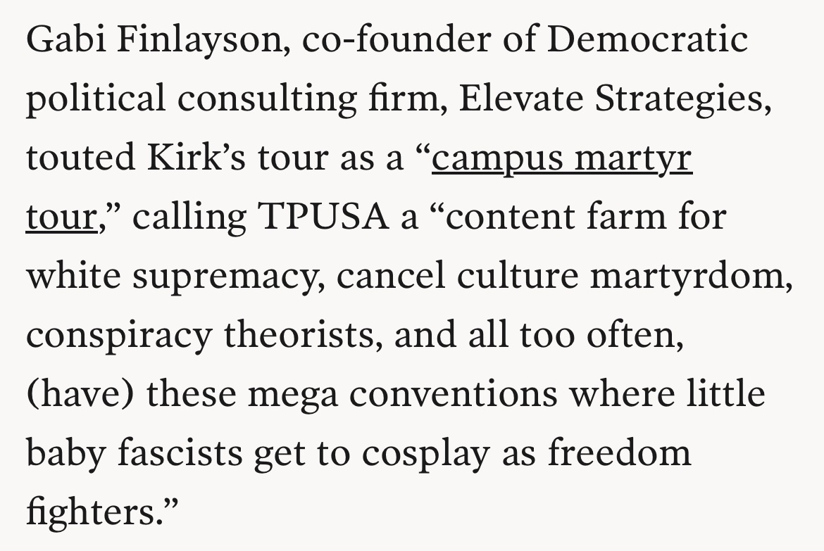 Absolutely insane rhetoric leading up to today’s events. We have to do better. 

Pray hard for Charlie Kirk right now, and please, let’s come together and end political violence. It has no place in society.