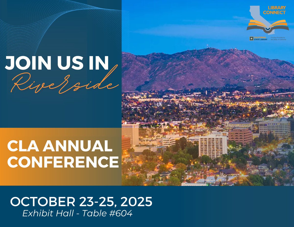 We’ll be at the CLA Conference at the Riverside Convention Center!
📍 Find us at Table #604 in the exhibit hall.
Come meet the team &amp; learn more about our services.
Register here: cla-conference.org
#CLAConference #RiversideCA #Libraries #Networking