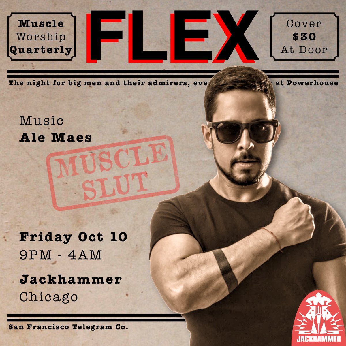 FlexPartySF's tweet image. Meet the go-go dancers and DJ for FLEX in Chicago at @Jackhammer_Chgo October 10th! Tix available now on Eventbrite. #muscleworship #muscleappreciation #musclefetish #touchmymuscles #flex