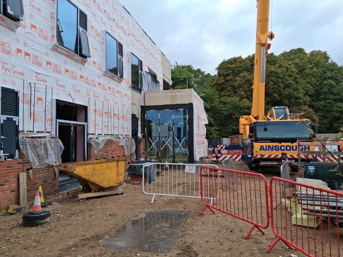 Good to be on site and see progress at Merrist Wood #College - scaffolding is coming down on the Animal Care Building, cladding and glazing on the #Arboricultural Building &amp; the Glass House is nearly complete!  

Landscape design crafted by <a href="/ubudesignuk/">Ubu Design</a> 

<a href="/gallifordtry/">Galliford Try</a> 
<a href="/AKSWard/">AKSWard Ltd</a>