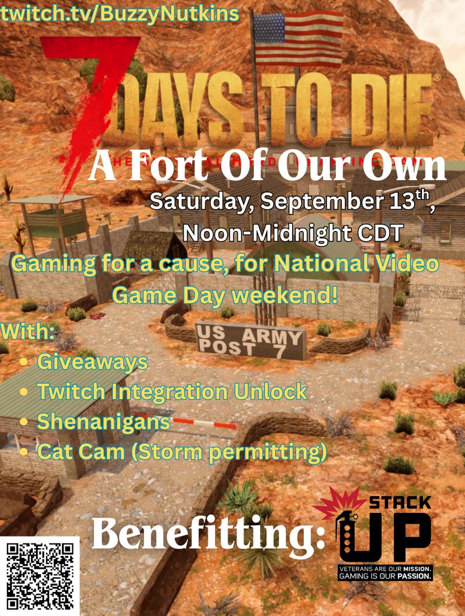 This Saturday, we will be helping out our buddy <a href="/buzzynutkins/">Buzzy Nutkins</a> raise money for <a href="/StackUpDotOrg/">Stack Up</a> !  The shenanigans start at Noon CDT!  Join us!