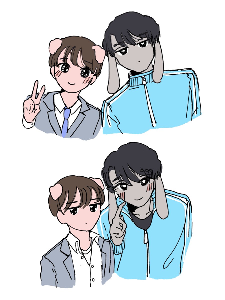 둘이 안면근육을 완전 반대로 써서 한 번 그려보고 싶었다🥹 하몽 츄리 ↔️ 체인지