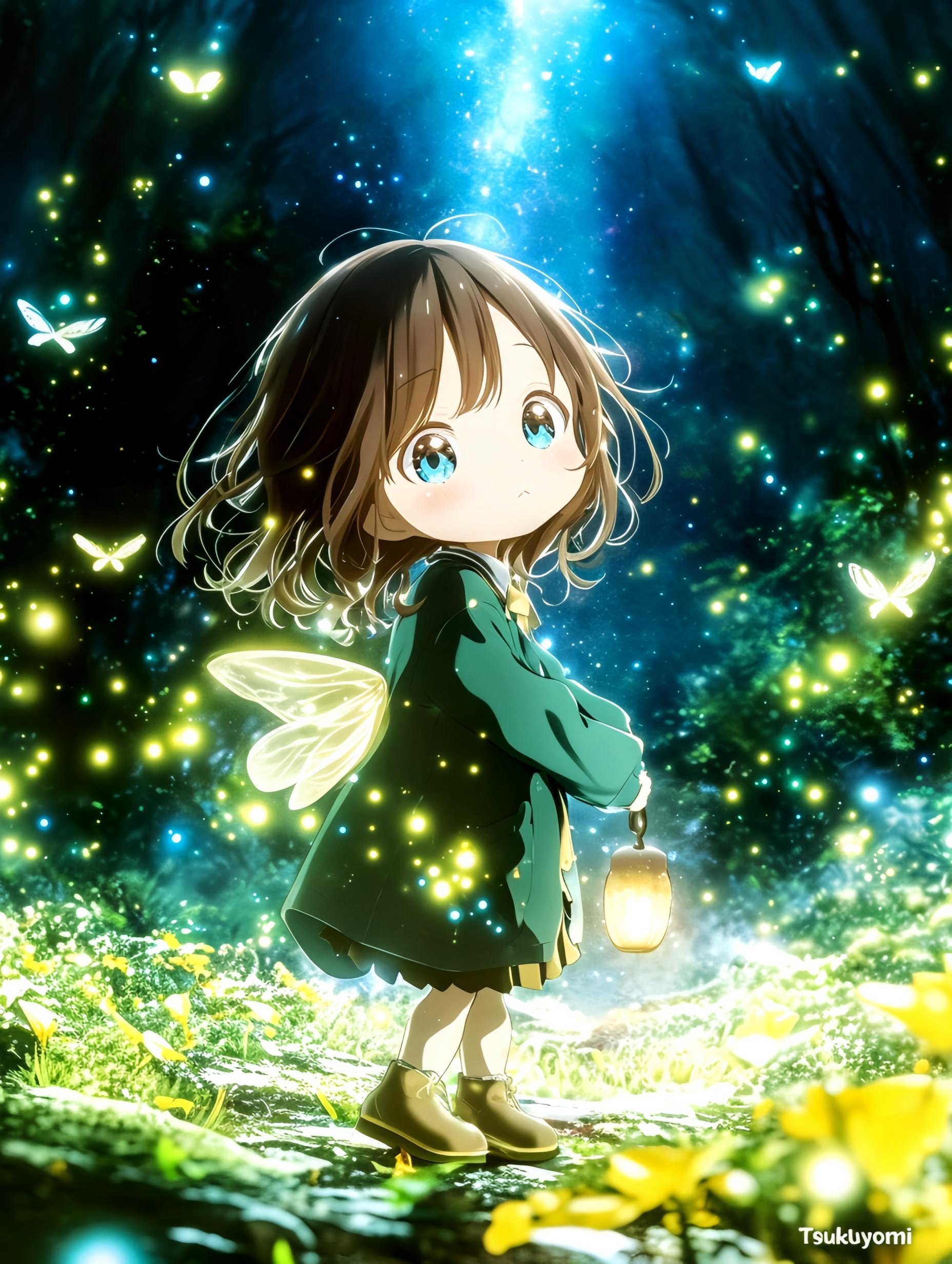 神話シリーズ　ツクヨミ　手描きイラスト 神話シリーズ　ツクヨミ　手描きイラスト