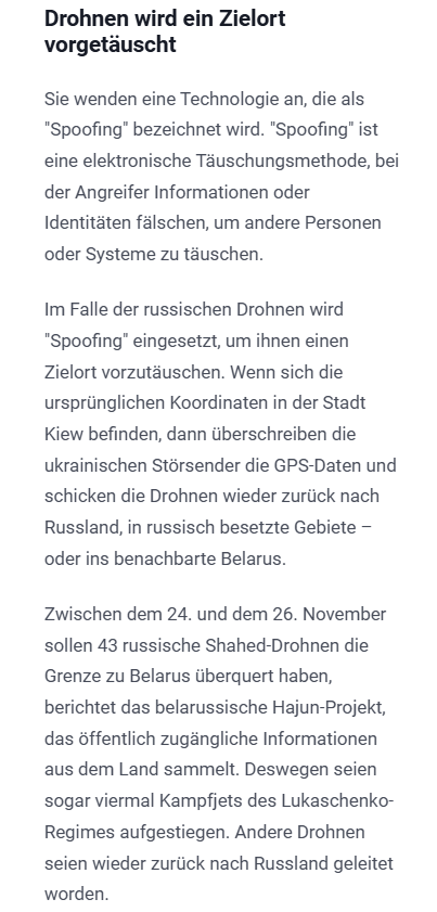 Vielleicht hat zwischen all dem Geschrei mal einer der Herren Zeit, sich zu informieren! 👇
Es kommt hinzu, dass die Herrschaften wissen sollten, dass die Ukraine Drohnen per Jamming umleitet. Oder habt ihr endlich den Anlass, ab 5:45 zurückzuschießen?
x.com/ZentraleV/stat…