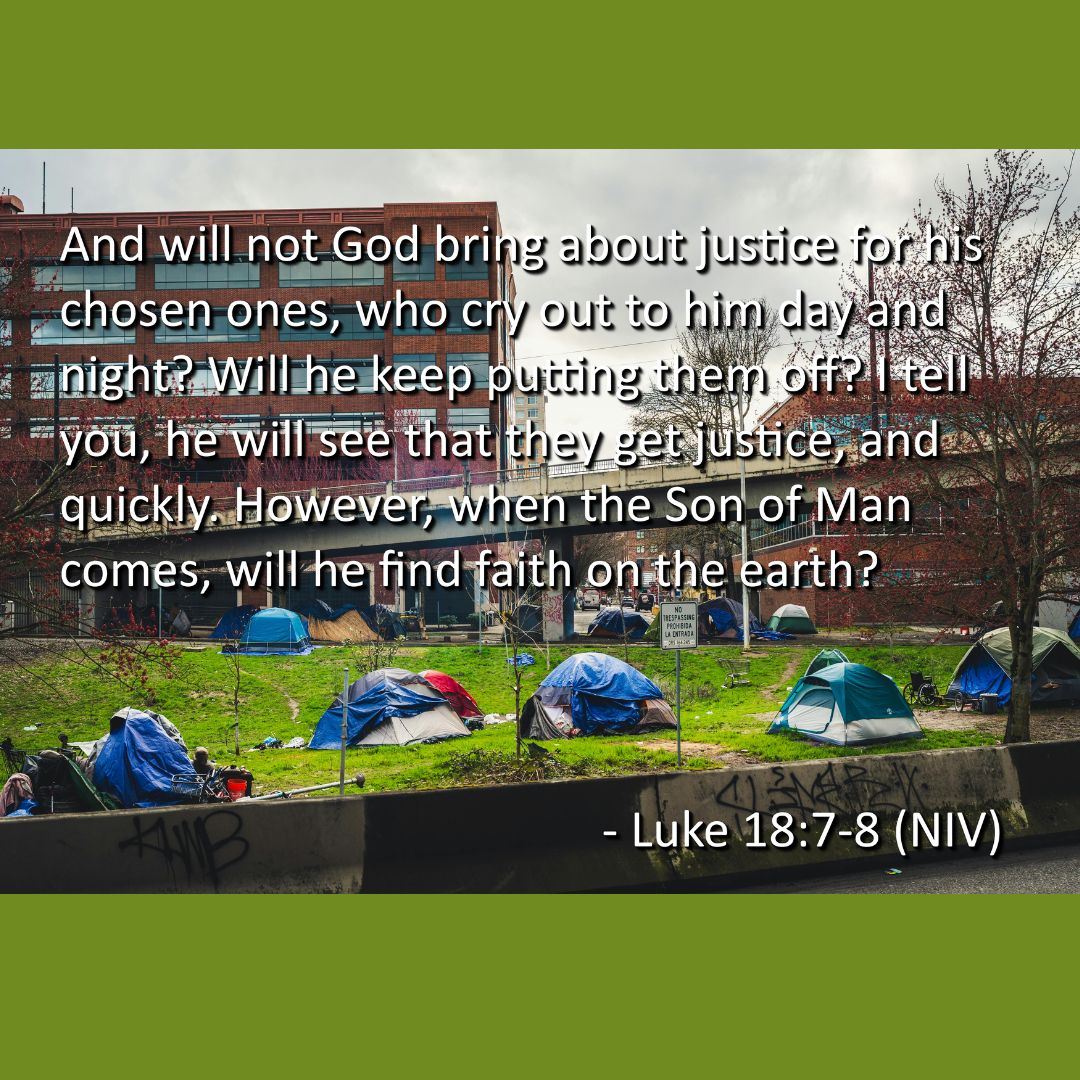 Jesus tells of a widow who persisted until she received justice. Unlike the unjust judge, God hears the cries of the vulnerable. Our role is to keep showing up in faith, persisting in compassion, and answering Jesus’ question about faith with a quiet but powerful “yes.”