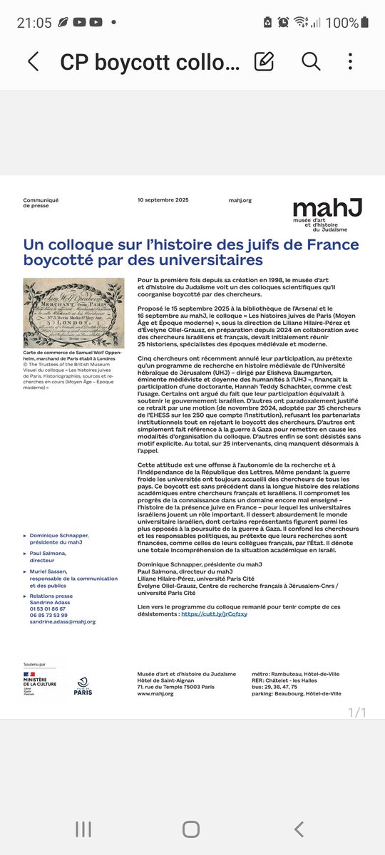 Boycotter un colloque d'histoire médiévale et moderne dans un lieu de savoir et de culture. 
Quelle régression. 
<a href="/mahjparis/">mahJ</a>