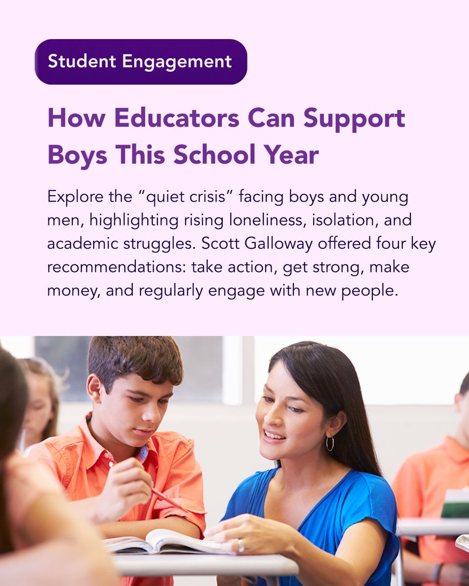 TeachingChannel's tweet image. This school year, educators are discussing the &quot;quiet crisis&quot; of boys falling behind.

Susanne Leslie shares how educators, families, and communities can create environments where boys and young men thrive: lnkd.in/gEHgHwpT.