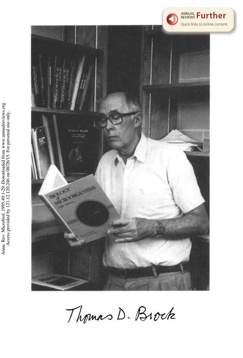 🎂 Tal día como hoy nació Thomas D. Brock (1926–2021).
En 1967 descubrió en Yellowstone la bacteria Thermus aquaticus, de la que se obtuvo la Taq polimerasa, enzima capaz de resistir altas temperaturas.

En 1983, Kary Mullis creó la PCR, que gracias a esa enzima se volvió