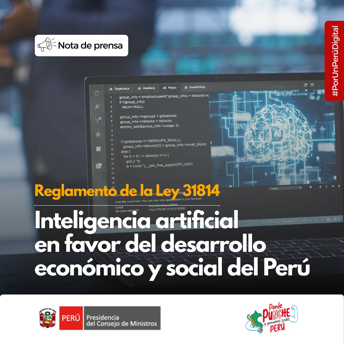 #DatoDigital | 💡 Con la aprobación del Reglamento de la Ley de #IA en el Perú, se establecen las bases para el desarrollo y uso de la inteligencia artificial en el Estado, el sector privado, la academia, la sociedad civil y la ciudadanía. 🚀
🛡️ Este marco normativo, impulsado