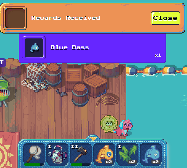 Today was a successful day for fishing in <a href="/pixels_online/">Pixels</a>! I caught two carp and two blue bass. 

How was your catch today?

#KindCreator #RoninCreator 
#PixelsCreator