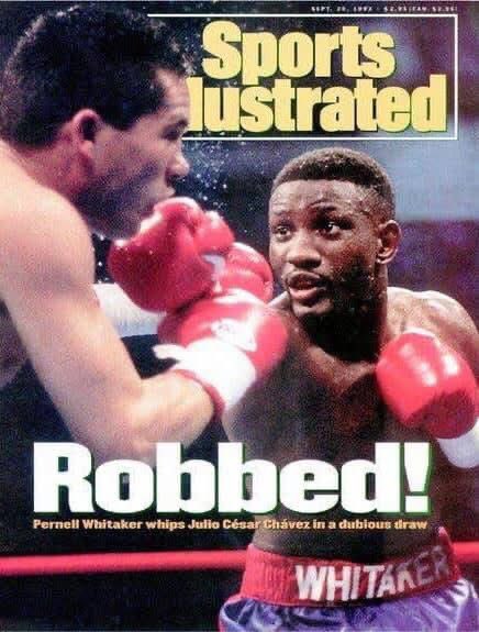 on this day in 1993, one of boxing’s most reprehensible robberies took place, when Pernell Whitaker thoroughly outboxed Julio César Chávez, and ended up with a draw. I still watch it and somehow expect a different outcome. #boxing