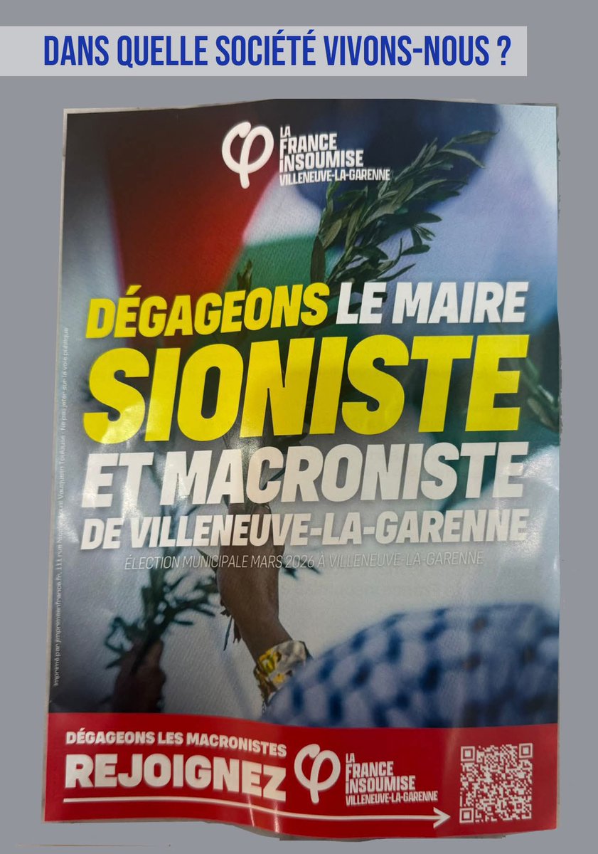 | 100% SOUTIEN |
à M. le Maire Pascal Pelain, de Villeneuve-la-Garenne
😡Outré par cette dérive politique nauséabonde qui s’attaque au niveau local.

▶️ Comment peut-on en arriver à ce niveau de 𝗽𝗼𝗹𝗶𝘁𝗶𝗾𝘂𝗲 « 𝗽𝗼𝘂𝗯𝗲𝗹𝗹𝗲 », 𝗾𝘂𝗶 𝗺𝗲́𝗹𝗮𝗻𝗴𝗲 𝘁𝗼𝘂𝘁, 𝘀𝗮𝗹𝗶𝘁