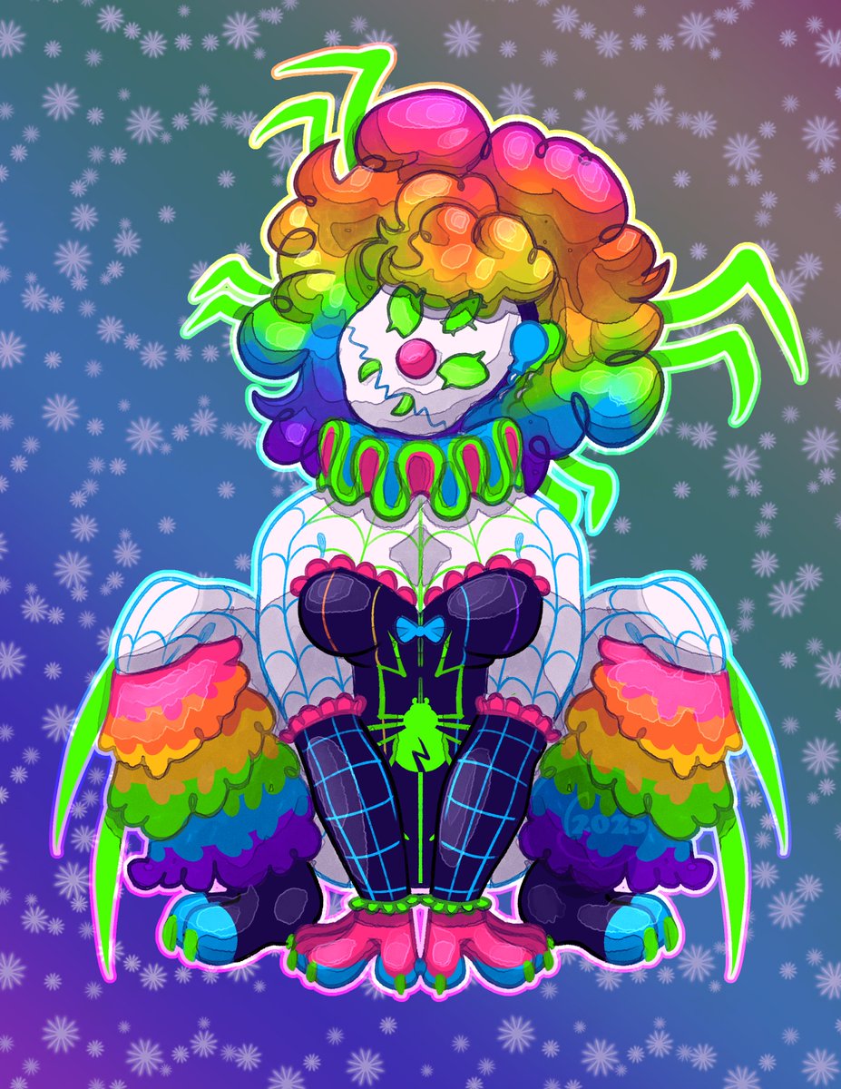 Momma_A_Jo's tweet image. Piece number 3! You&apos;d be surprized how many randomized attacks gave me clowns... #ArtFight2025 #ArtFight #TeamFossil