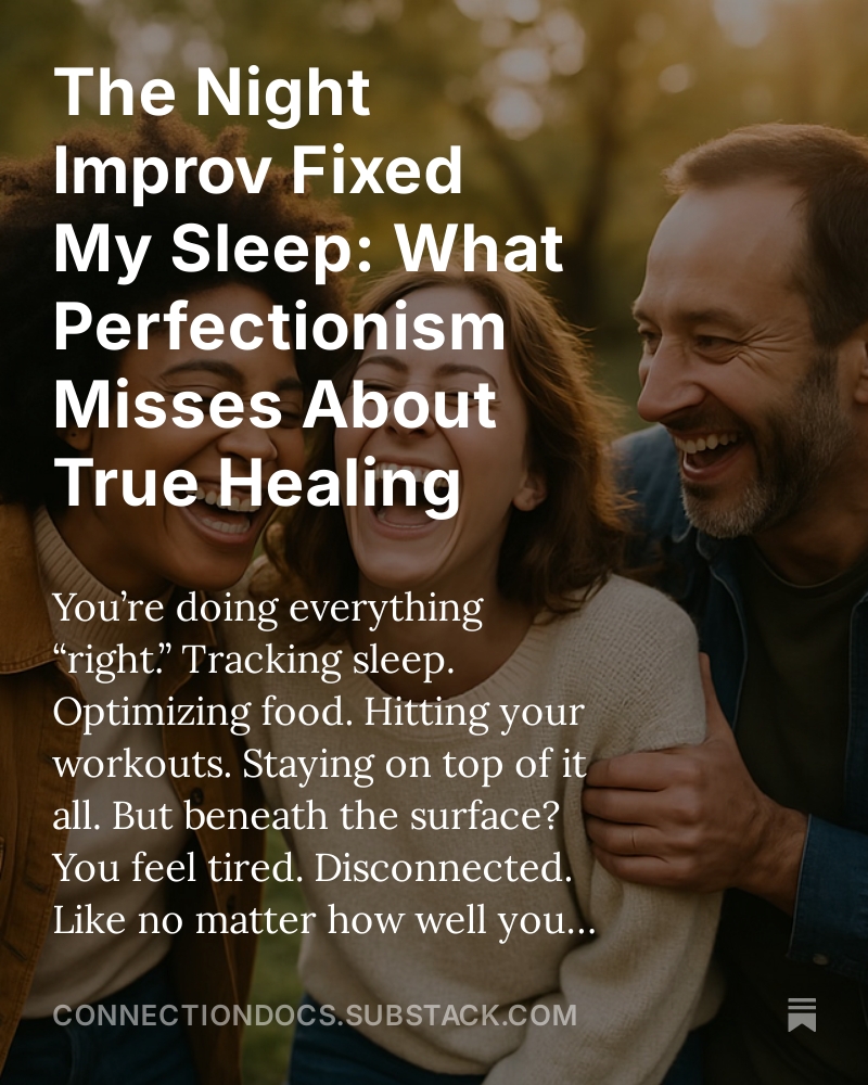 connectiondocs's tweet image. You can’t hack your way into deep sleep, true health, or real peace. The body doesn’t respond to effort — it responds to safety, play, and connection: connectiondocs.substack.com/p/you-cant-hac…