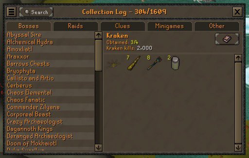 99SlayerTab's tweet image. 2,000 kills at Kraken just need Pet to complete the log 👀 

What kill count do you think I will get the pet? 🤔 

#OSRS #RuneScape #CollectionLog