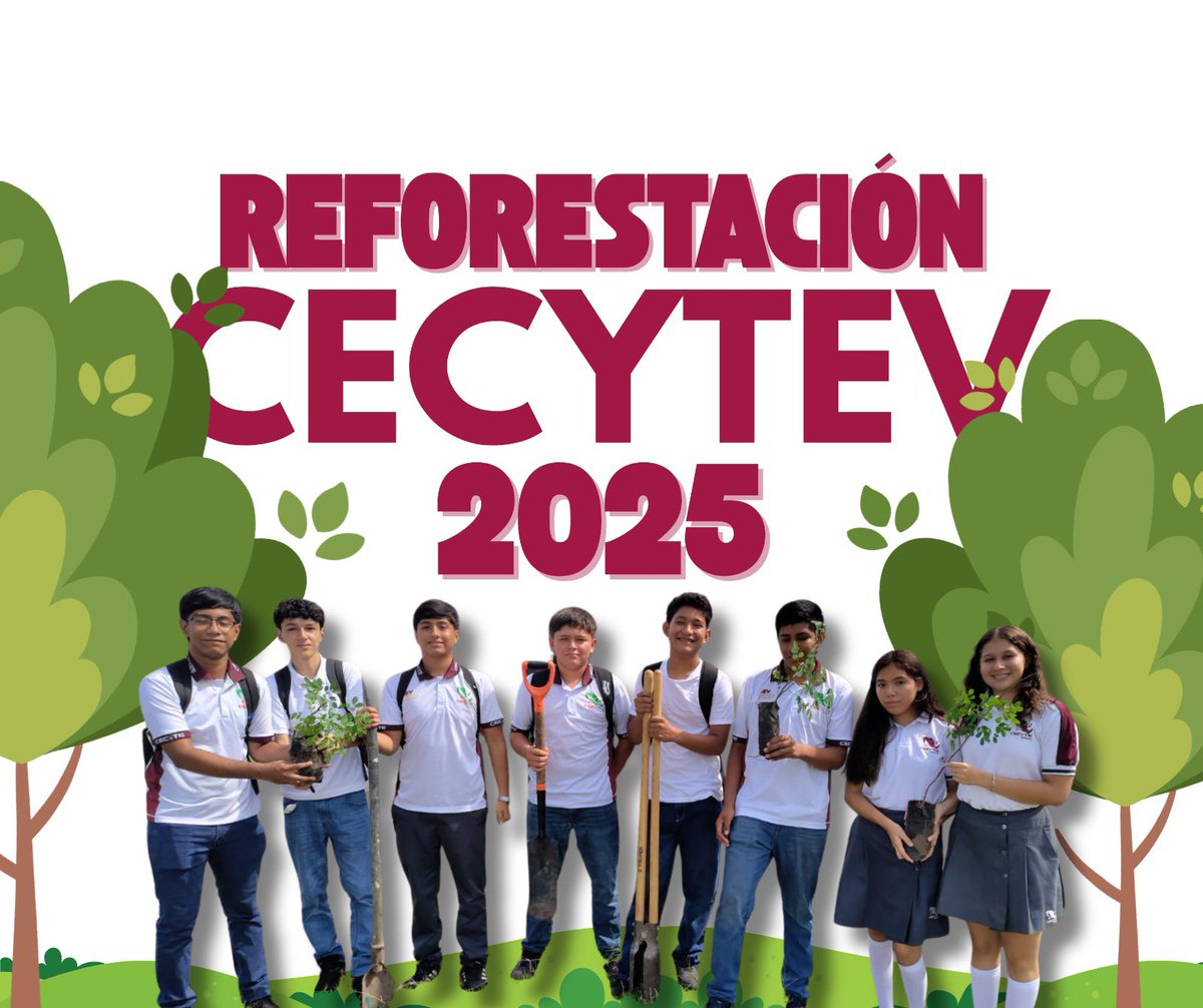 cecytev's tweet photo. Campaña de Reforestación CECyTEV 2025 🌳
El pasado 8 de septiembre, 22 planteles participaron en una jornada llena de compromiso ambiental.
Gracias a alumnos, docentes, administrativos, padres y la Secretaría de Medio Ambiente por hacer esto posible 🤝💚. https://t.co/DHfiKd8gn4
