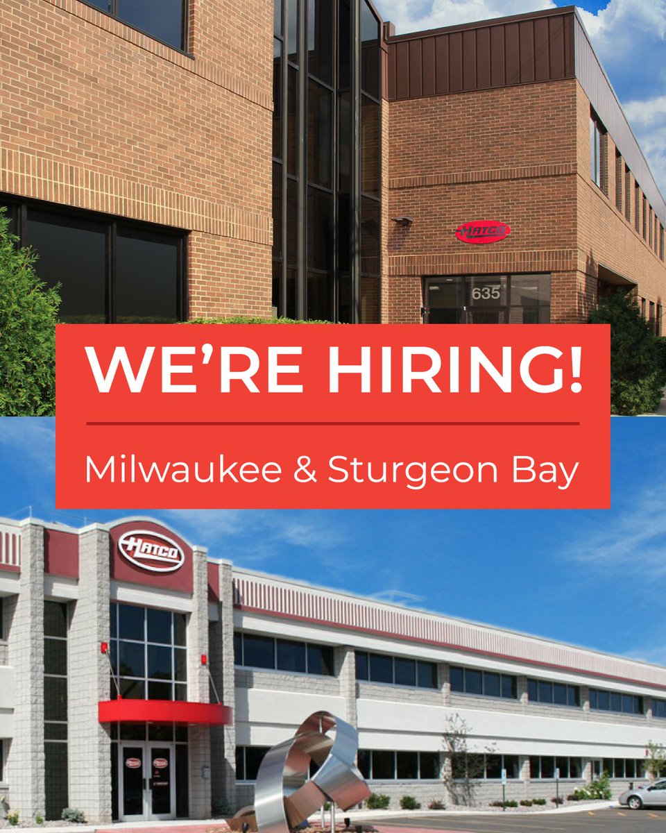We’re hiring! Two exciting opportunities are open:
📊 Marketing Data Analyst (Milwaukee)
⚙️ Product Support Engineer I (Sturgeon Bay) – <a href="/OventionOvens/">Ovention, Inc.</a>

Employee-owned. People-focused. Innovative. Apply today!
🔗: bit.ly/hatco-careers