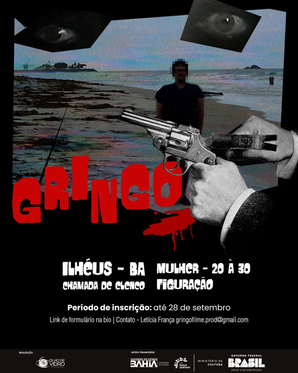 ME AJUDEM COMPARTILHANDO!

chamada de elenco para figuração em meu novo filme! mandem para pessoas que morem na cidade de Ilhéus (ou em cidades próximas), na Bahia!

Gringo vem a galope, trazendo morte, sangue e tesão!
