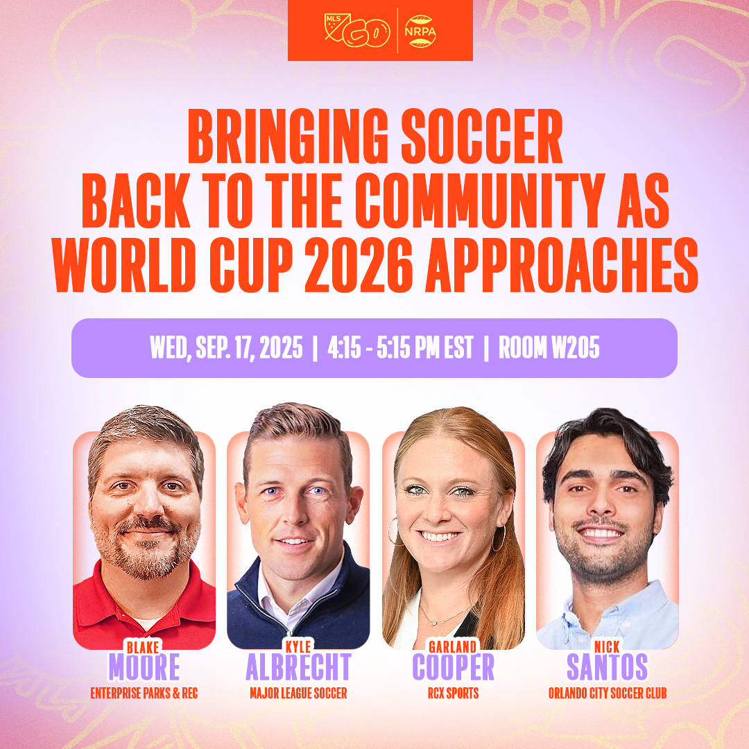 We'll be at #NRPA2025 in Orlando! Join our education session and learn how MLS GO helps parks &amp; rec departments tackle challenges head-on, hear success stories, and get the tools to make soccer accessible for all kids in your community🌟⚽
Learn more here: nrpa-education.secure-platform.com/site/gallery/r…