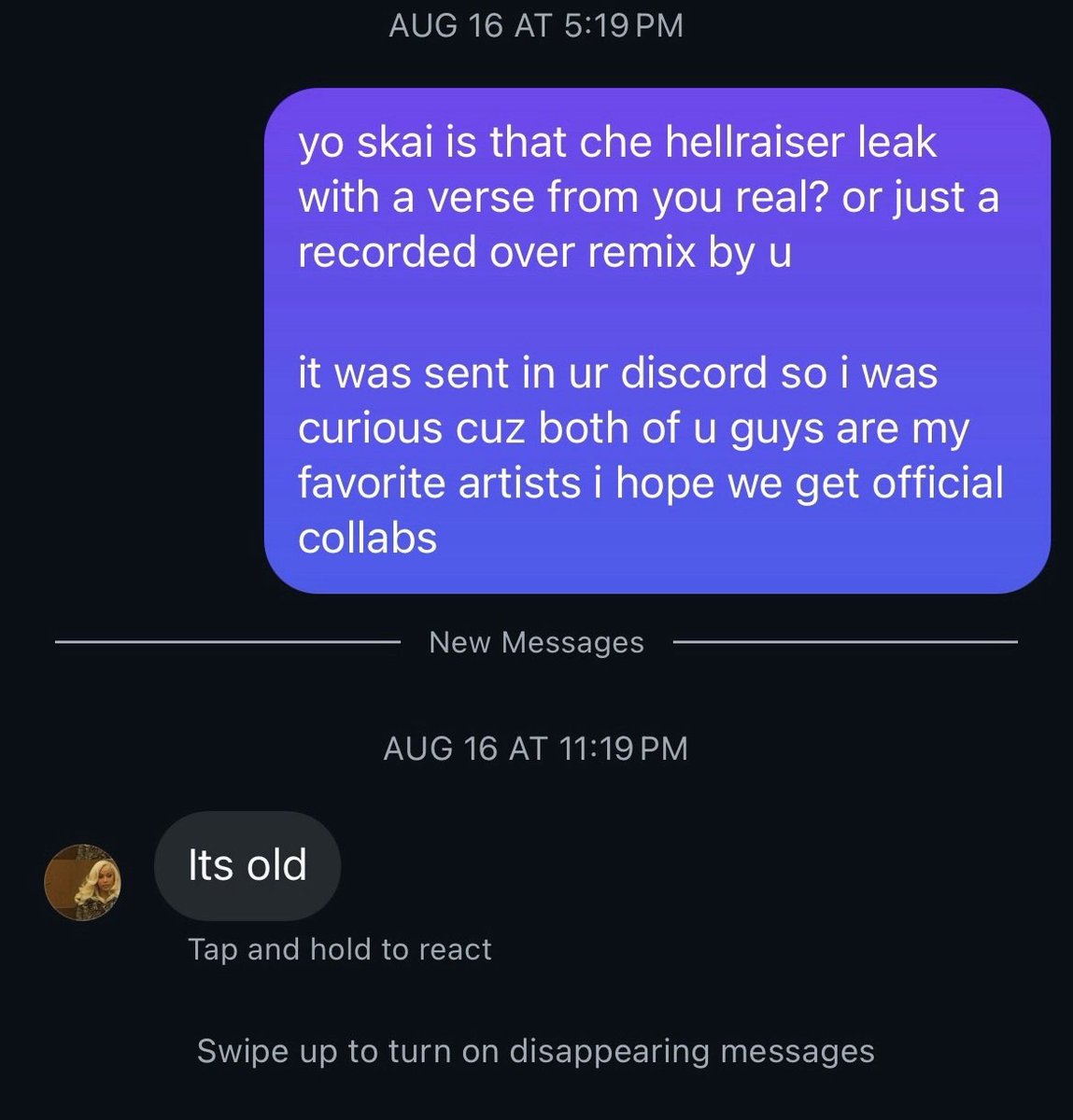 Skaiwater confirms they were on Che’s ‘Hellraiser’ 👀