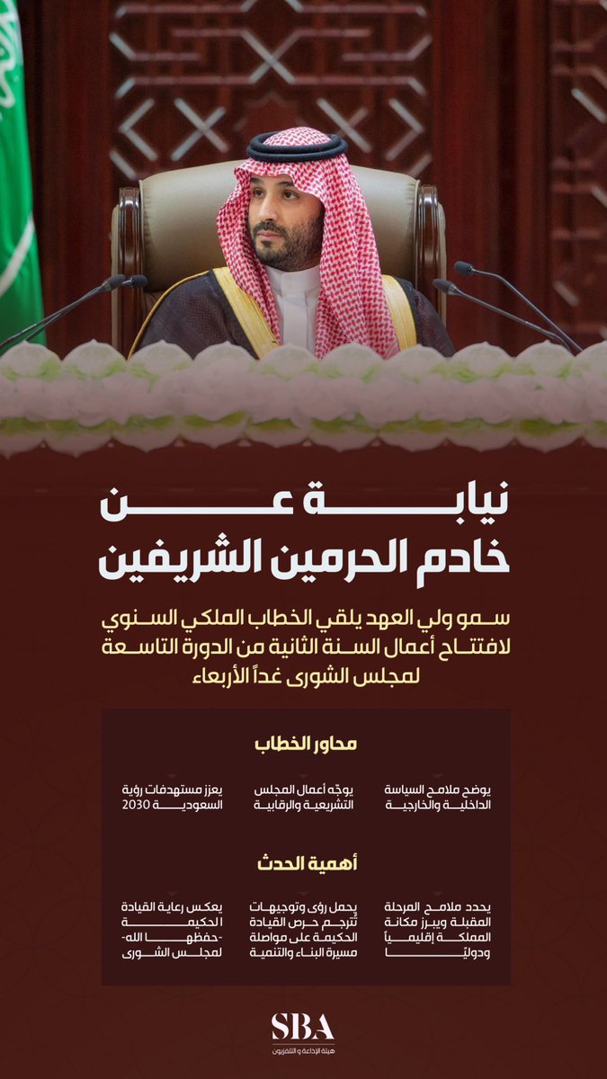 لخص سمو سيدي ولي العهد رئيس مجلس الوزراء صاحب السمو الملكي الأمير #محمد_بن_سلمان في #الخطاب_الملكي الذي ألقاه نيابة عن مولاي خادم الحرمين الشريفين في #مجلس_الشورى المنجزات الوطنية خلال العام الماضي وتوجهات المملكة الاستراتيجية للعام المقبل

دمت يا وطني شامخاً