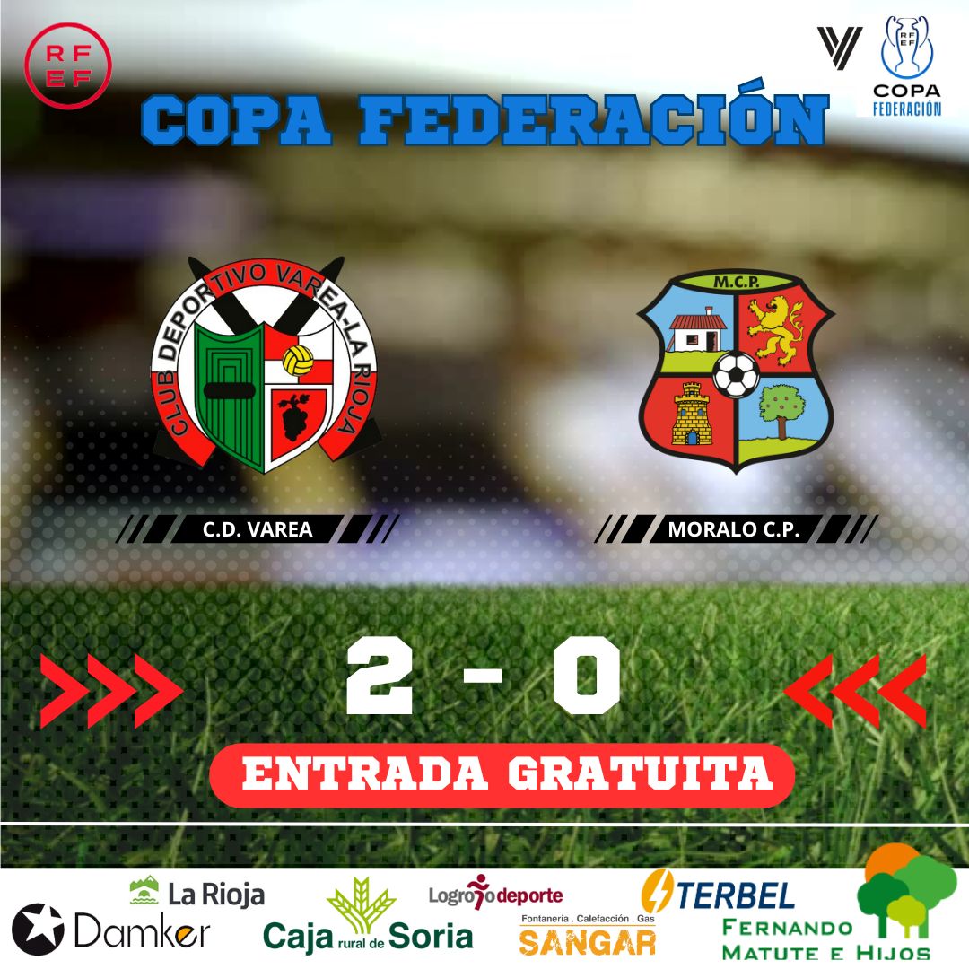 ✅ ¡Final del partido en El Ángel Aguado!

⚽ CD Varea 2-0 CP Moralo

Gran trabajo de nuestros chicos, que firmaron un encuentro muy serio y nos permiten seguir adelante en el camino de la Copa Federación. 🤍♥️

#CDVarea #CopaFederación #Pasión