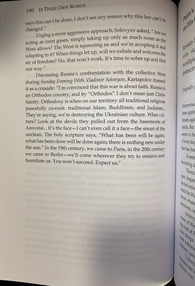 Over the years, Russian state media has been naming Poland as a country that is next on the list to be targeted by Russia. Here are some excerpts from my book. 

“Expect us.”