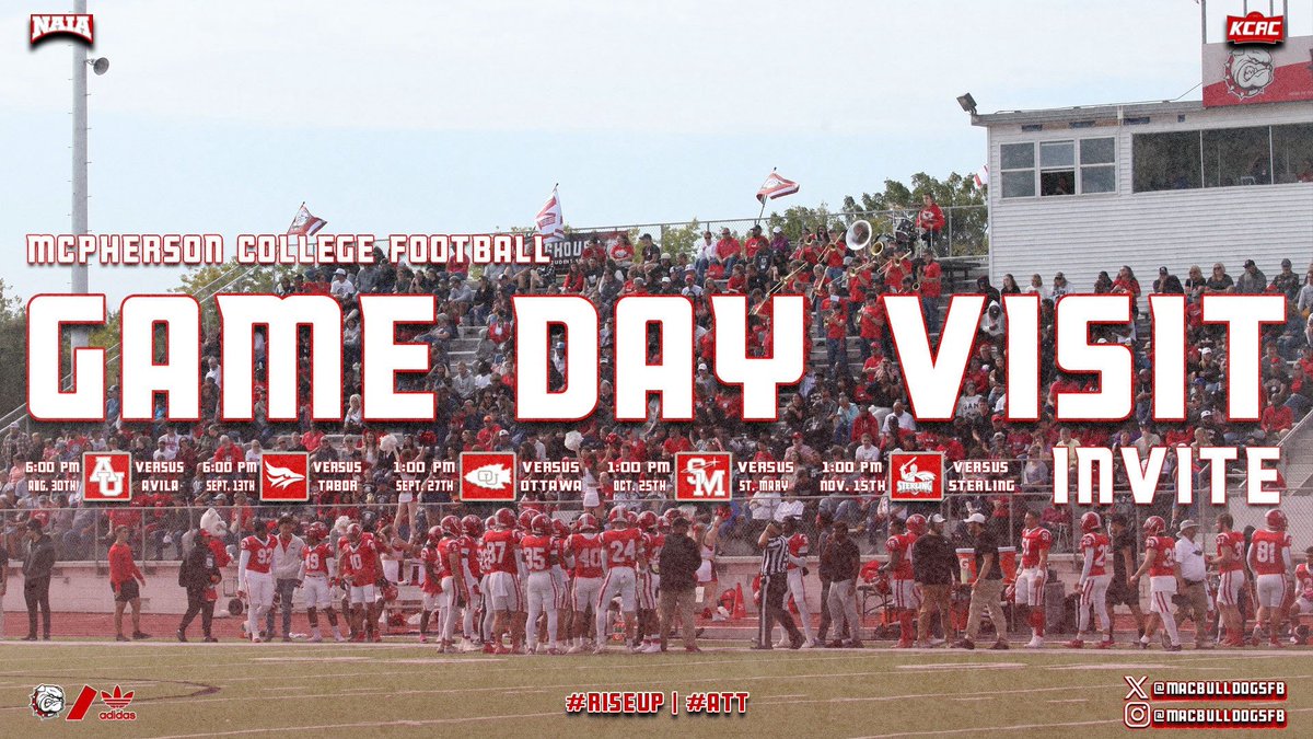 Thank you 🙏 <a href="/MACBulldogsFB/">McPherson Football</a> for the personal gameday invite! Can’t wait to be on campus! #Blessed #ATG2G <a href="/CoachLeppke/">Mitch Leppke</a> <a href="/Joe_King13/">Joe King</a> <a href="/CoachJFisc/">Coach Fiscus</a> <a href="/CoachKRocheford/">Kenton Rocheford</a> <a href="/CoachJenk1/">Chris Jenkins</a> 

<a href="/TCCelticsFB/">Trinity Catholic Celtics Football</a> <a href="/TCHSCeltics/">Trinity Catholic HS</a> <a href="/OcalaPreps/">Ocala Preps</a> <a href="/coach_ecullen/">Eoghan Cullen</a> <a href="/CRaineySpeed/">Chris Rainey</a> <a href="/JustinBull72/">Justin bullock</a>  <a href="/JohnGarcia_Jr/">John Garcia, Jr.</a>