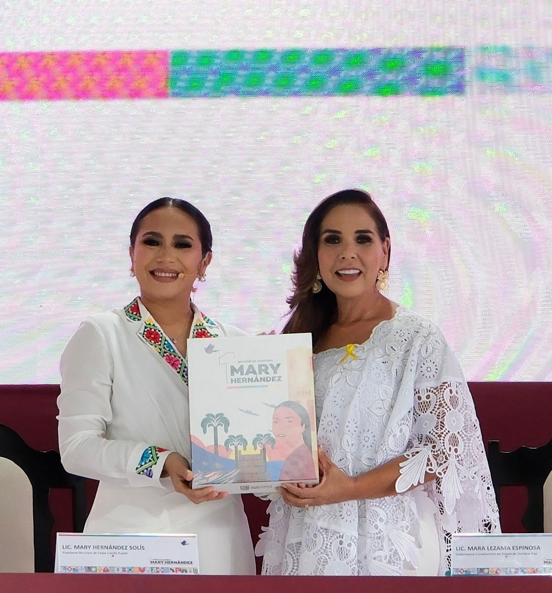 Fue un gusto estar presente en el Primer Informe de Gobierno de la Presidenta Municipal de Felipe Carrillo Puerto, Mary Hernández. Reflejando resultados palpables y tangibles en favor de las familias carrilloportenses. ¡Enhorabuena!