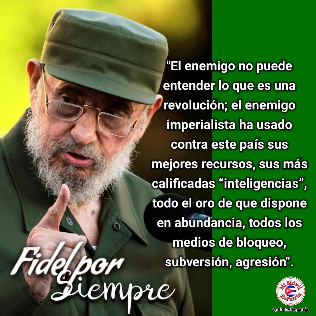 #FidelPorSiempre #FidelViveEntreNosotros #100AñosConFidel #CubaVencerá #UnidosXPorCuba #UnidosVenceremos #LaSierpe #SanctiSpíritusEnMarcha <a href="/DeivyPrezMartn1/">Deivy Pérez Martín</a> <a href="/DiazCanelB/">Miguel Díaz-Canel Bermúdez</a> <a href="/AlexisLorente74/">Alexis Lorente Jiménez</a> <a href="/AndreiArmasBra6/">Andrei Armas Bravo</a> <a href="/TomsPre2/">Orlando Tomás Pérez Morales</a> <a href="/Carlos_GRguez/">Carlos Gutiérrez Rodríguez</a> <a href="/yilian16152/">Yilian Diaz</a> <a href="/naimatrujillob/">Naima Ariatne Trujillo Barreto</a> #CubaMined #CubaEduca