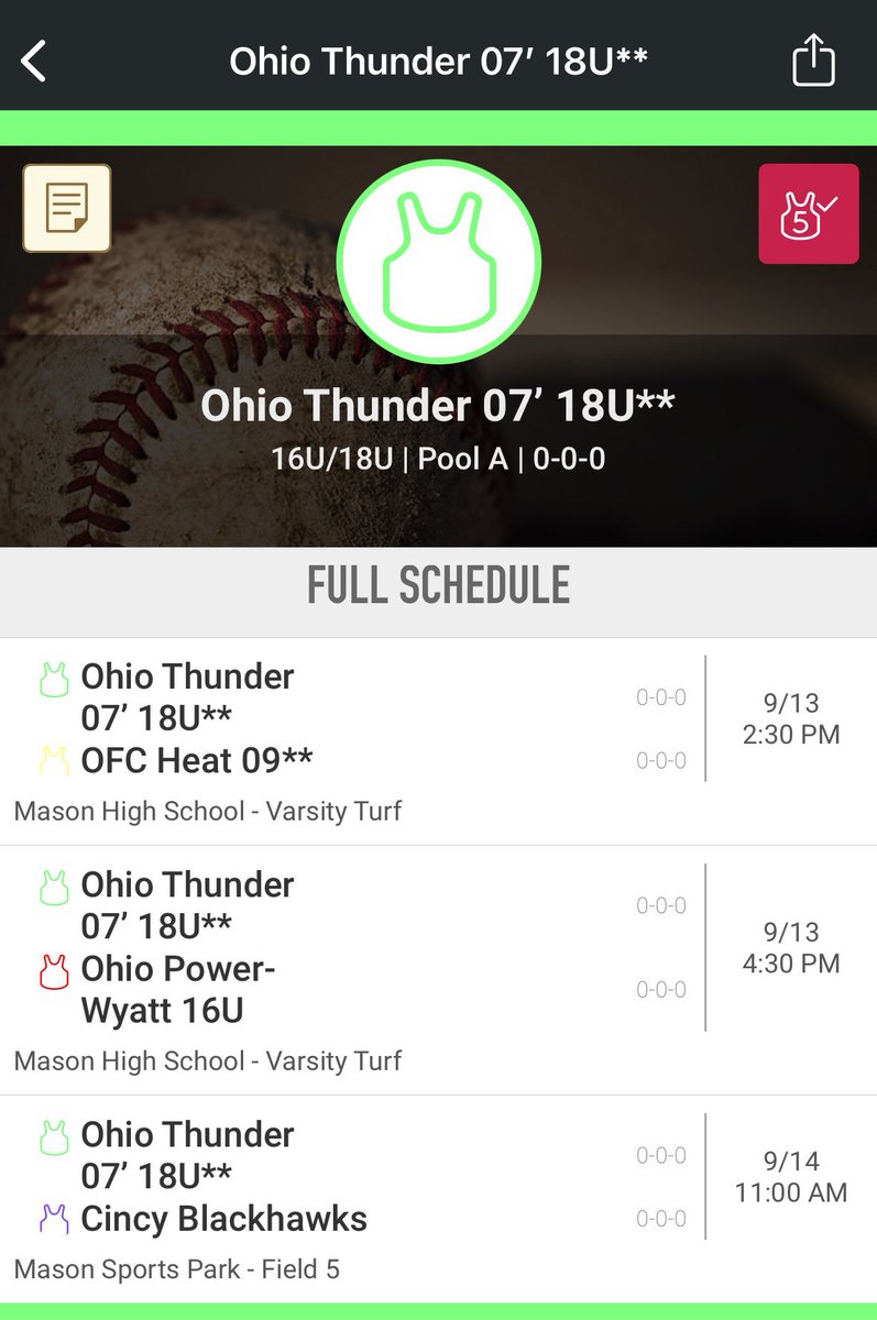 I am so excited to get this fall season going! Here is my schedule for this weekend! <a href="/07OhioThunder/">Ohio Thunder 07 Green</a>