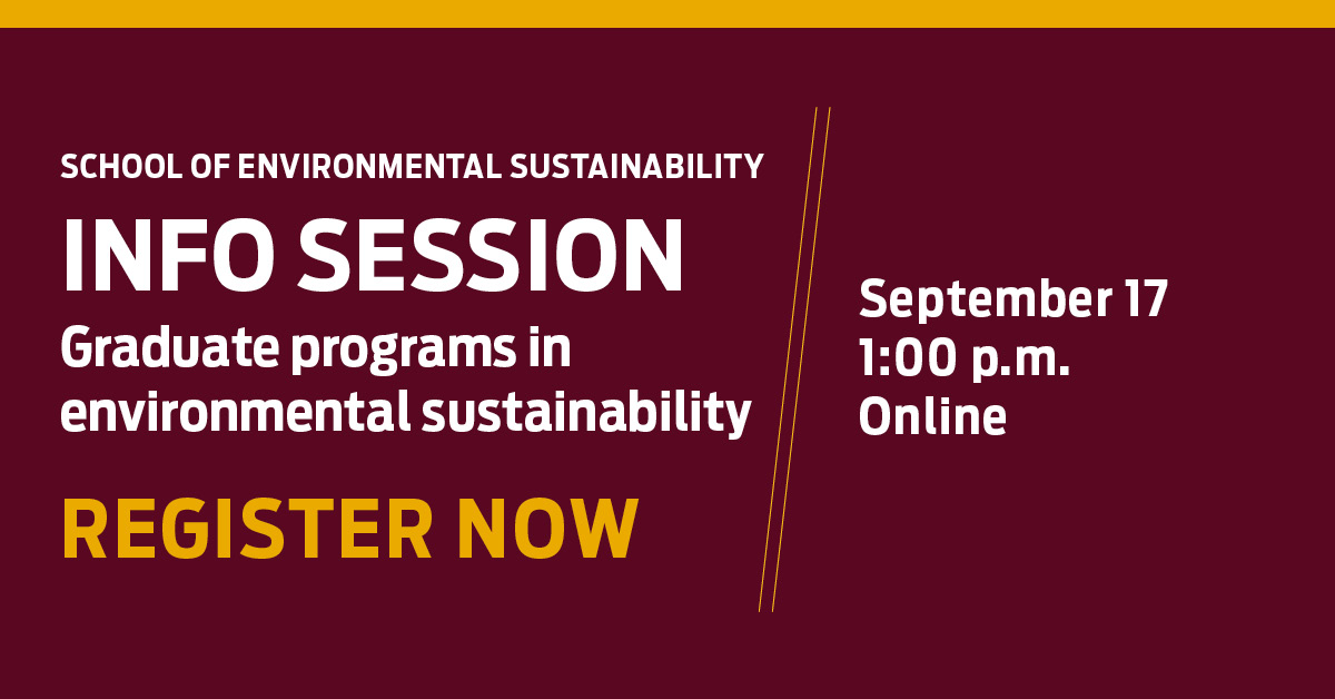 Explore graduate programs at Loyola's School of Environmental Sustainability. Join us for an online info session on Wednesday, Sept. 17. Register at bit.ly/3I8lslr